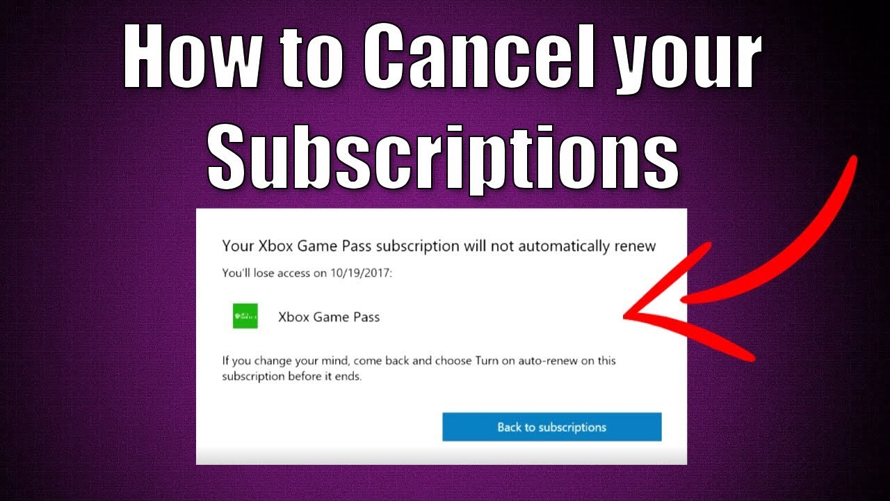 Cancel Xbox Subscription
