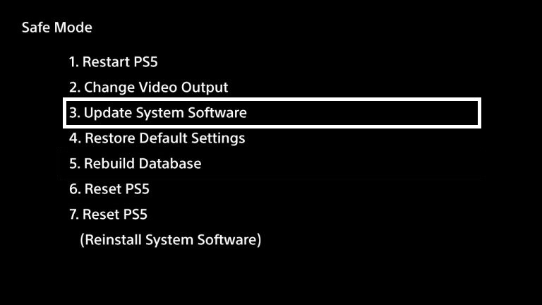 put ps5 in safe mode