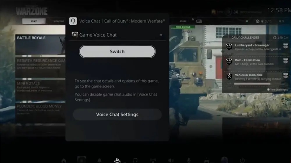 switch to game chat on ps5