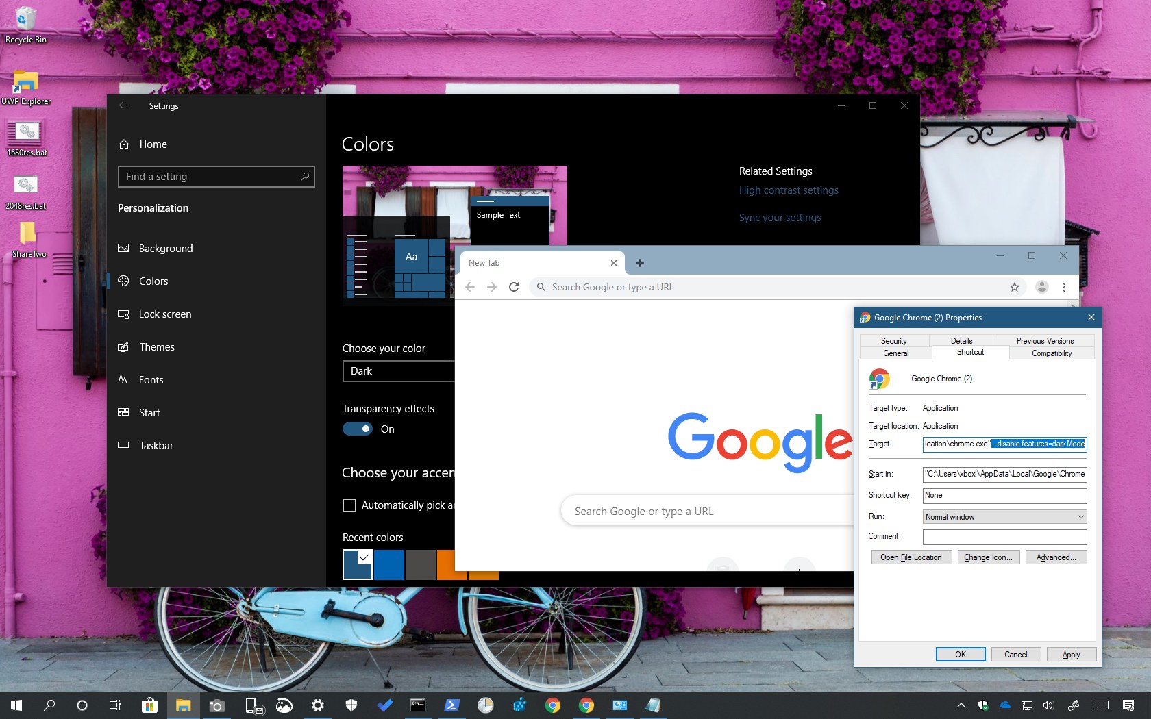 Dark Mode on Google On Desktop