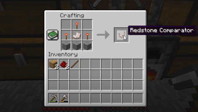How to make and use a Redstone Comparator in Minecraft