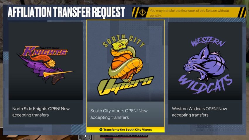 NBA 2K23: How to change affiliations in The City