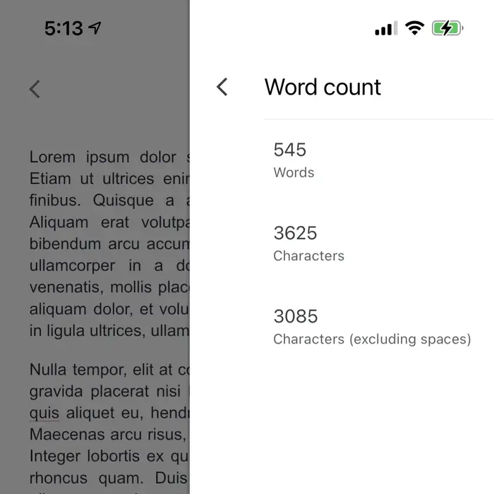 Turn on Word Count on Google Docs