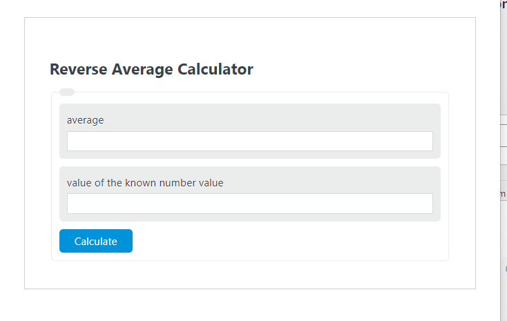 how to reverse average calculator