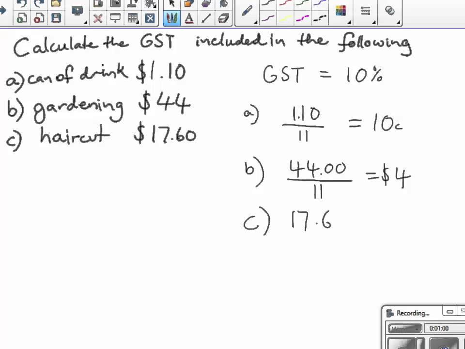 how to work out gst on calculator