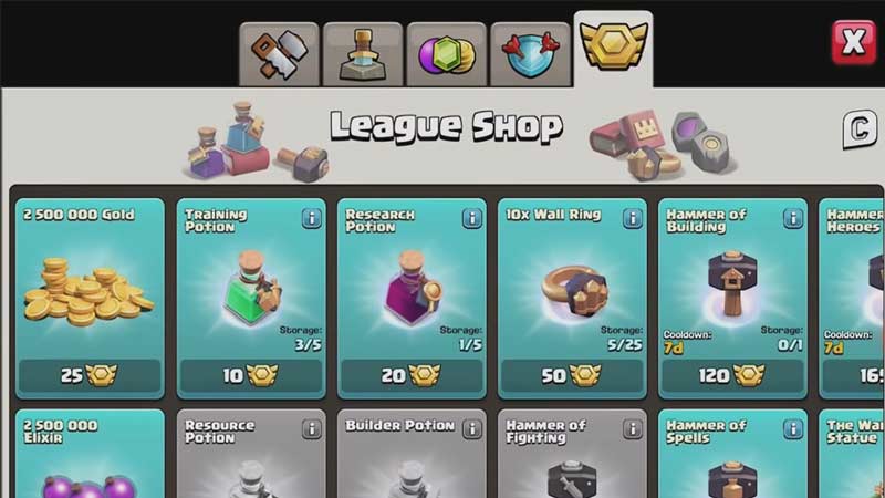 how do you get league medals in clash of clans