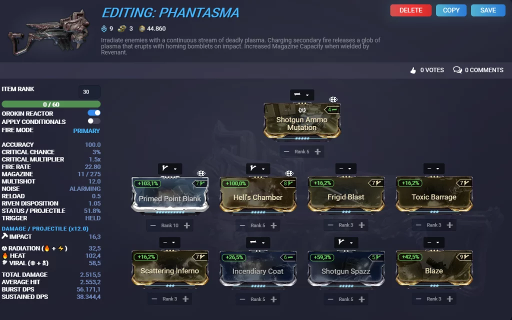 Best Phantasma Prime Build in Warframe